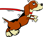 Dog on leash (Cartoon)